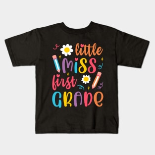 Little Miss First Grade Cute First Day of School Kids T-Shirt